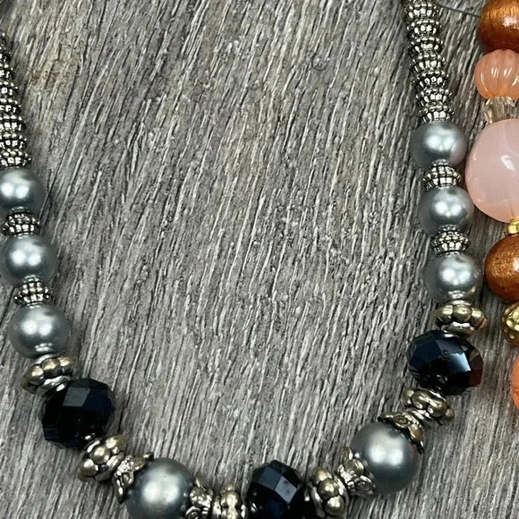 Multicolor Beaded Necklace Set  Three(3) Mixed Style Necklaces - Picture 8 of 16